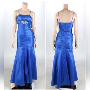 Fiesta Vintage 00s Y2K Blue Fit N' Flare Sexy Party Prom Dress Sz S